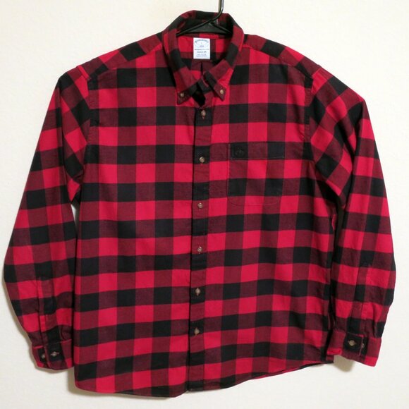 Brooks Brothers Shirt Mens Large Long Sleeve Button Flannel Lumberjack Check - Picture 2 of 5